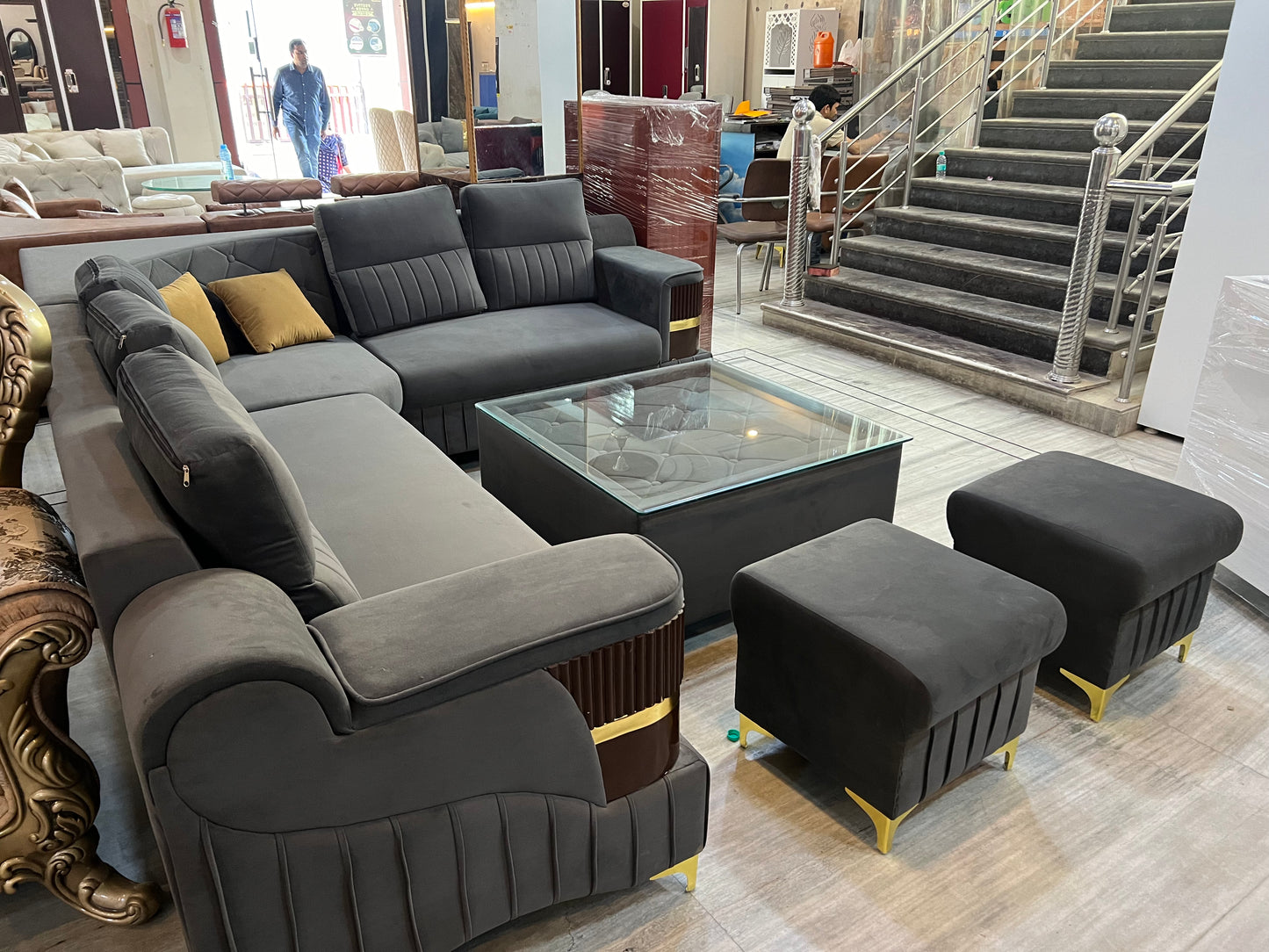 L CORNER SOFA SET