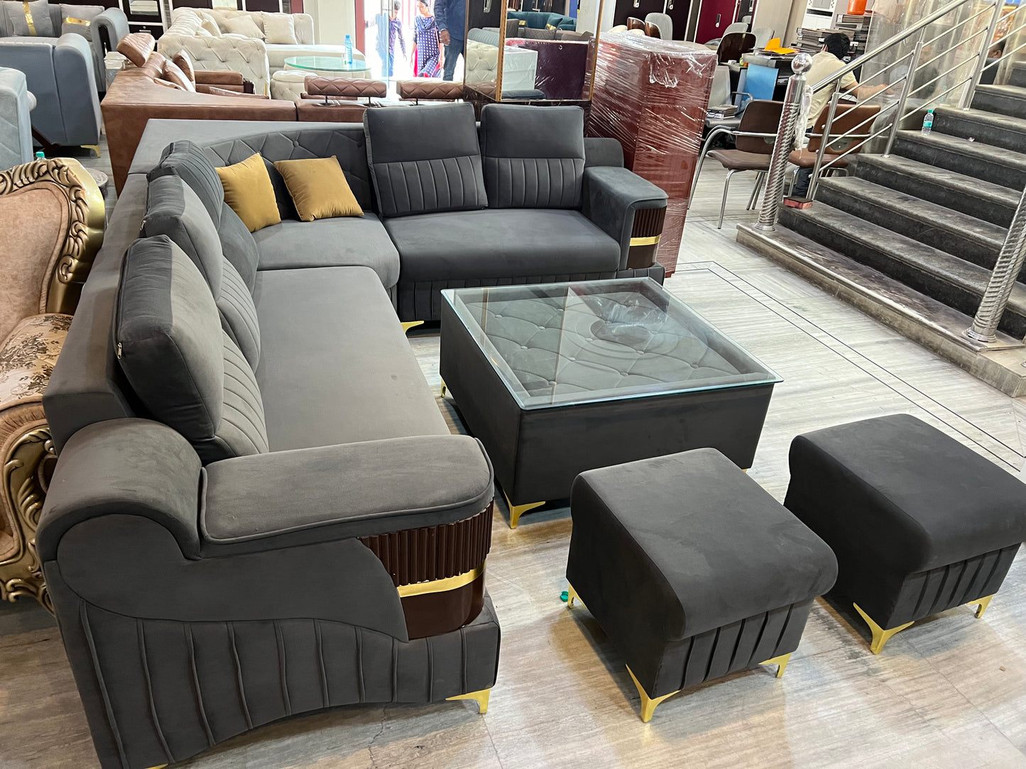 L CORNER SOFA SET