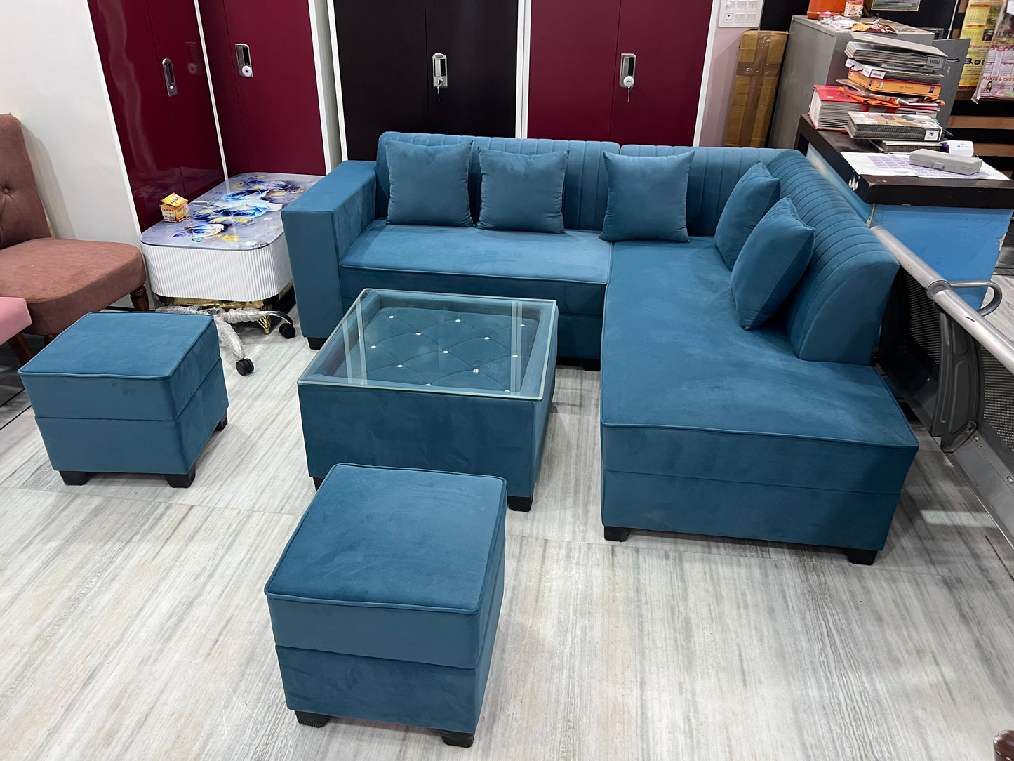 l corner sofa set