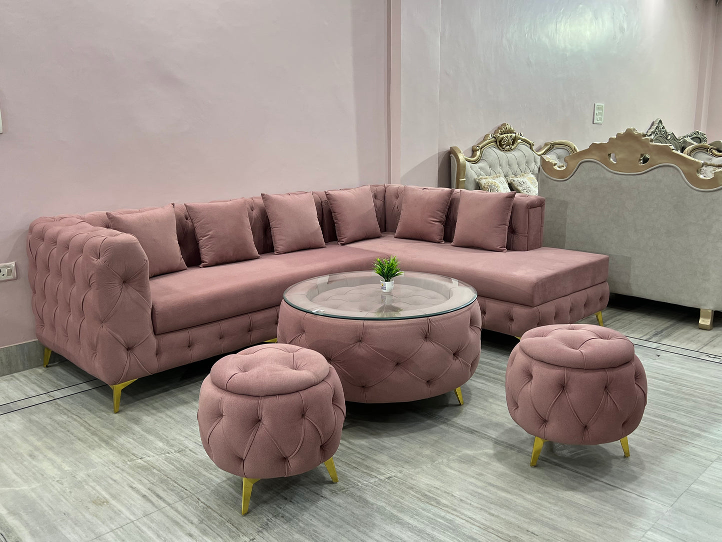 L CORNER SOFA SET