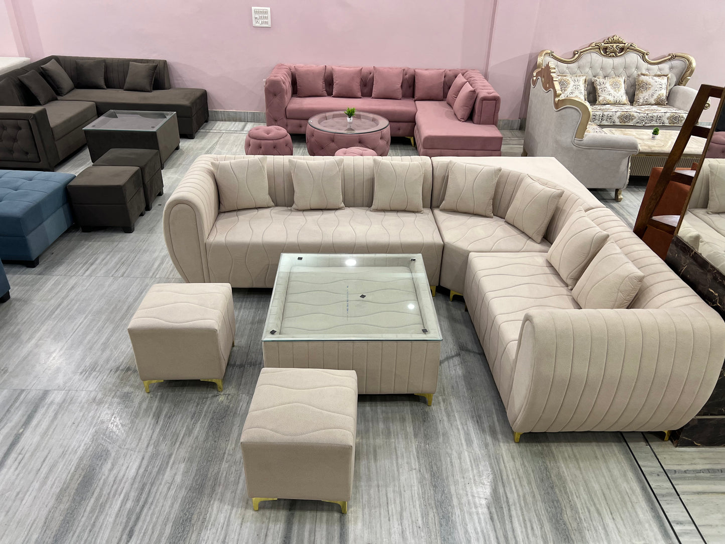 l corner sofa set