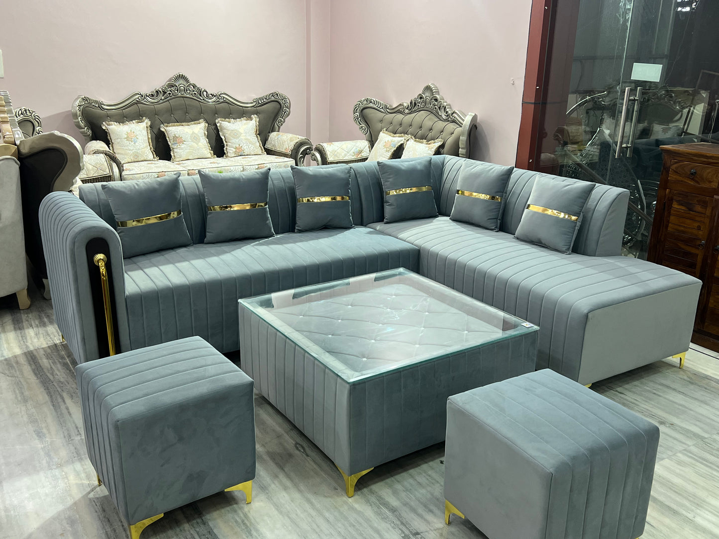 l corner sofa set