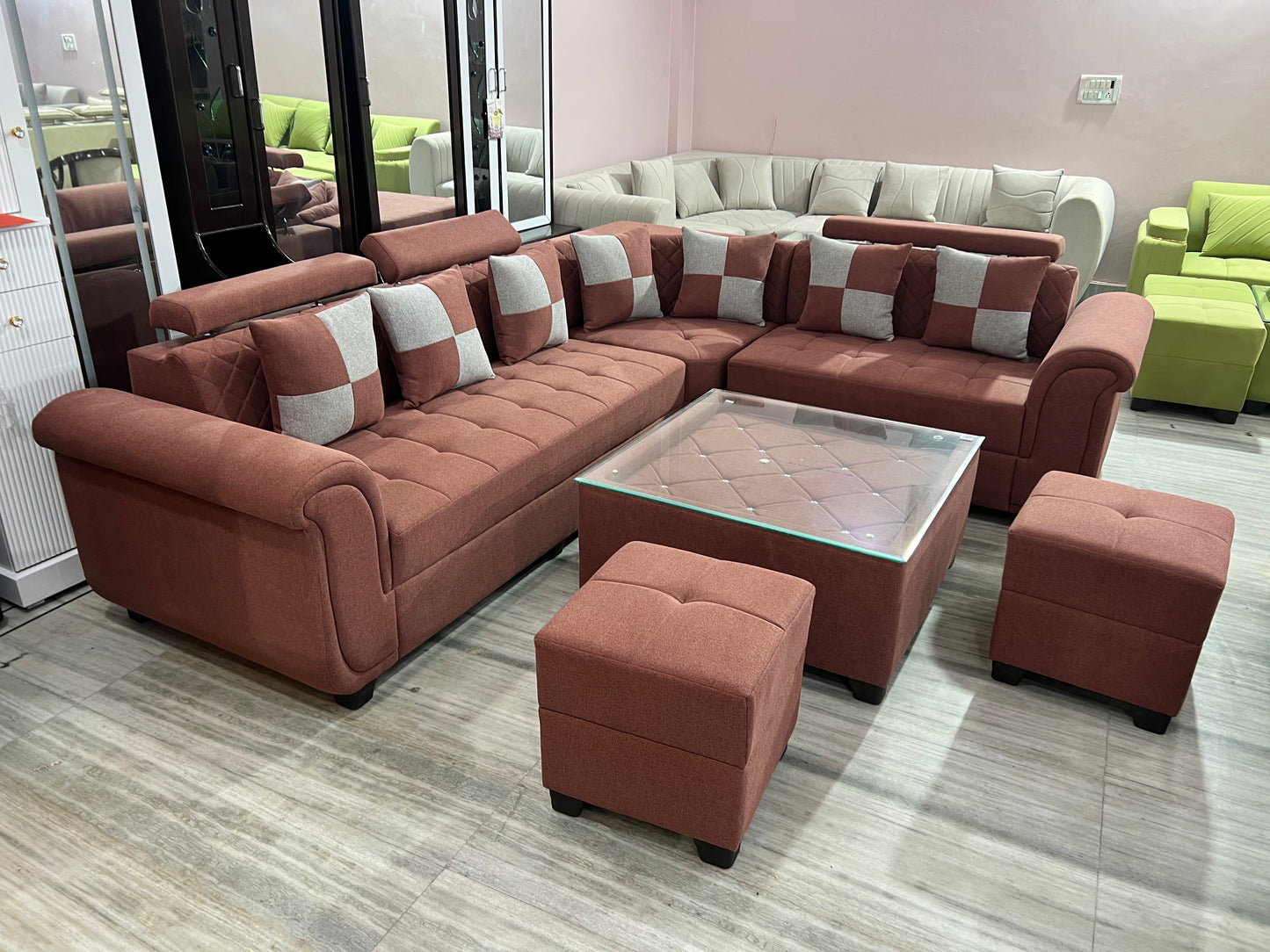 L CORNER SOFA SET