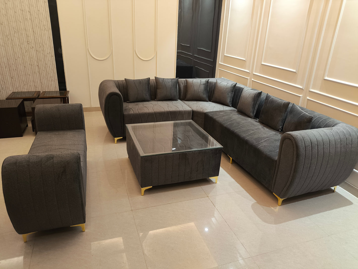 L-SHAPE CORNER SOFA SET