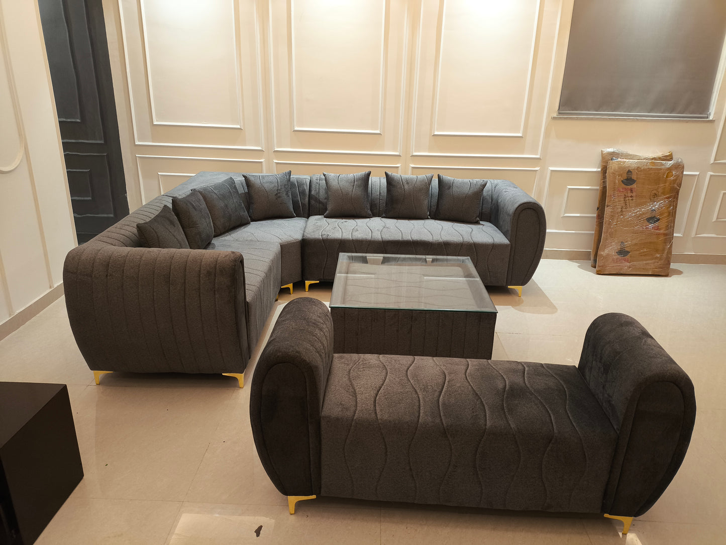 L-SHAPE CORNER SOFA SET